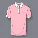 short-sleeved pink t-shirt with white collar and hem image